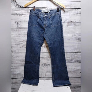 Gap Denim Jeans Medium Blue‎ Y2K 2002 size 2R Long Lean Pockets Flare